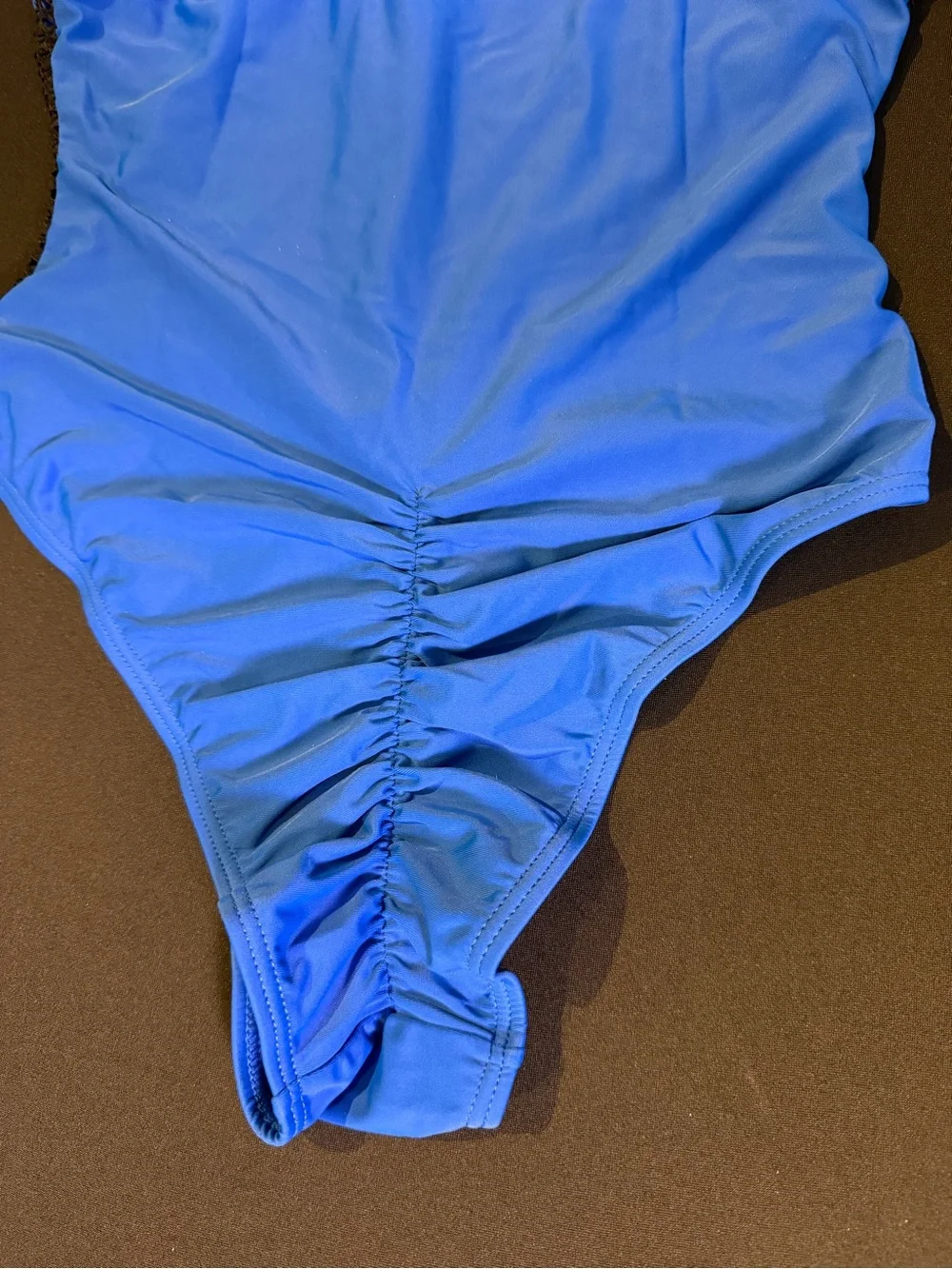 Miami Swim Royal Blue Zip-Front One-Piece with Black Mesh Accents